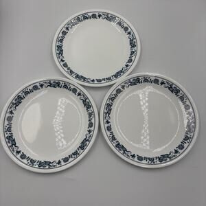 Set 3 Corelle Old Town Blue / Blue Onion Plates Salad Luncheon 8.75"